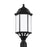 Sea Gull Sevier Large 1 Light Outdoor Post Lantern, Black/Satin - 8238751-12