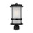 Sea Gull Lighting Wilburn 1 Light Outdoor Post Lantern, Black/Satin - 8290901-12