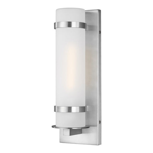 Sea Gull Lighting Alban SM 4.3" 1-LT Outdoor Wall, Alum/Etch Opal - 8518301-04