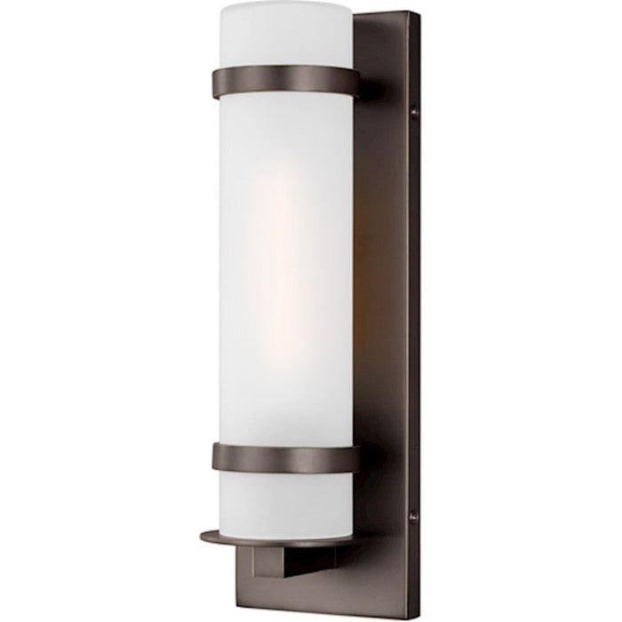 Sea Gull Lighting Alban SM 4.3" 1-LT Outdoor Wall, Bronze/Etch Opal - 8518301-71