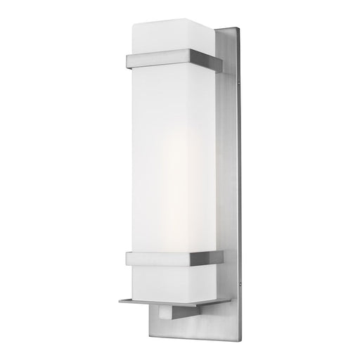 Sea Gull Lighting Alban LG 1-LT Outdoor Wall SQ, Alum/Etch Opal - 8720701-04