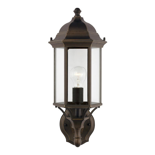 Sea Gull Sevier Medium 1Up Light Outdoor Wall Lantern, Bronze/Clear - 8838701-71