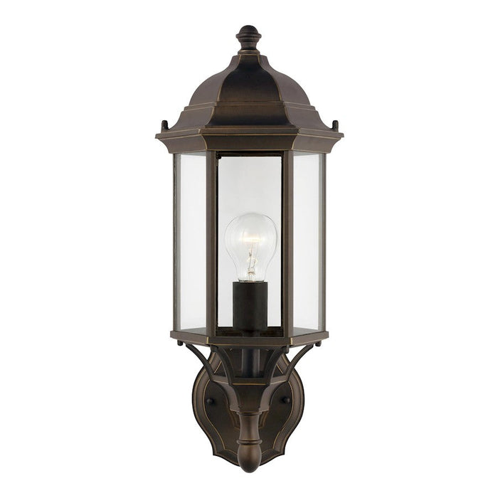 Sea Gull Sevier Medium 1Up Light Outdoor Wall Lantern, Bronze/Clear - 8838701-71