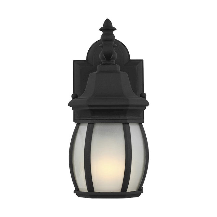 Sea Gull Wynfield 1 Light 11.25" Outdoor Wall Lantern, Black/Frosted - 89104-12