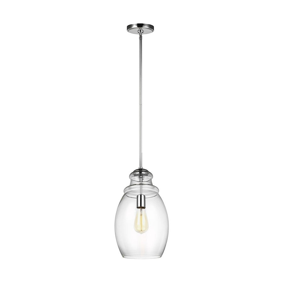 Sea Gull Lighting Marino 1 LT Pendant, Chrome/Clear - P1484CH