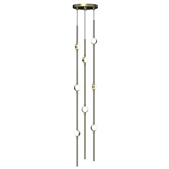 Sonneman Constellation 8 Lt Pendant, 2700K, Brass/White Opt - 2161-38W-S-27-J20