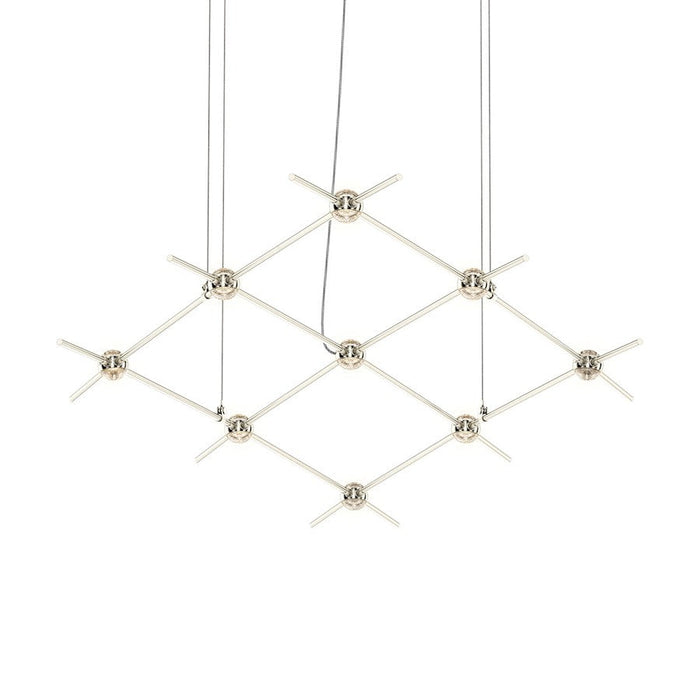 Sonneman Constellation 9 Light Chandelier, Satin Nickel/White - 21Q13-RW3312-27