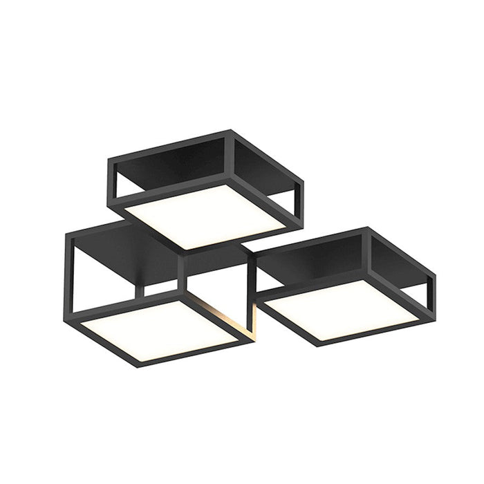 Sonneman Cubix 3-Light LED Surface Mount, Satin Black - 24Z0006