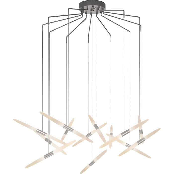 Sonneman Ballet 13 Light Spreader LED Pendant, Bright Aluminum/Frosted - 2896-16