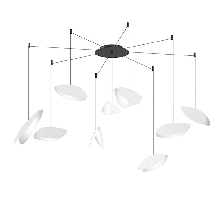 Sonneman Papillons 9-Light Swag LED Pendant, Satin Black/White - 2905-25W