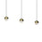 Sonneman Grapes 3 Light Rectangle Small LED Pendant, Brass/Clear - 2920-14-SML