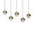 Sonneman Grapes 5 Light Rectangle Medium LED Pendant, Brass/Clear - 2921-14-MED