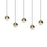 Sonneman Grapes 5 Light Rectangle Small LED Pendant, Brass/Clear - 2921-14-SML