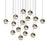 Sonneman Grapes 16 Light Square Large LED Pendant, Brass/Clear - 2923-14-LRG