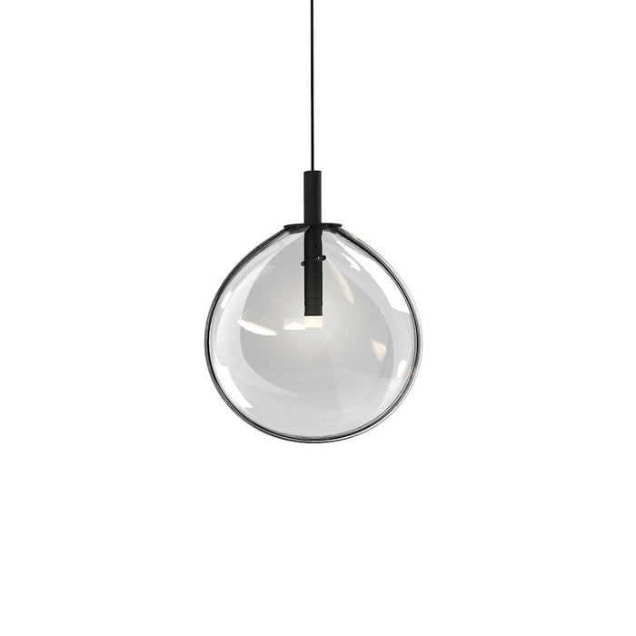 Sonneman Cantina 1 Light Pendant, Satin Black/Clear - 2990-25C-SML