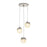 Sonneman Facets 3 Light Pendant, Satin Nickel/White - 3003-13-SML