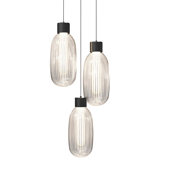 Sonneman Friso 3-Light LED Pendant, Satin Black - 3103-25