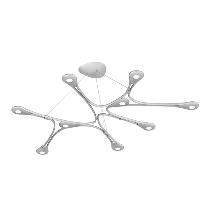 Sonneman Abstraction 9 Light LED Pendant, Bright Satin Aluminum - 3274-16