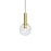 Sonneman Bubbles 8" 1 Light Pendant, Satin Brass/Clear - 3760-38