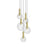 Sonneman Bubbles 5 Light Chandelier, Satin Brass/Clear - 3765-38