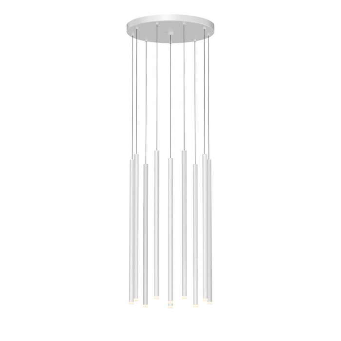 Sonneman Light Chimes 10-Light LED Cluster Pendant, Satin White/Frosted - 408425