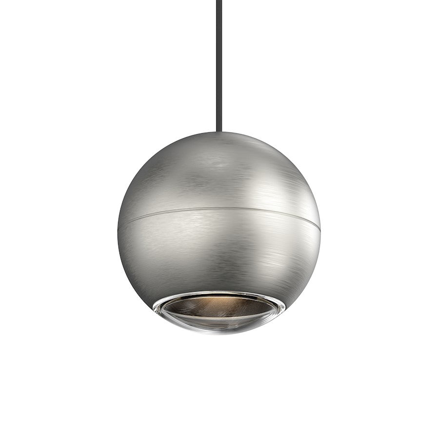 Sonneman Hemisphere 1 Light Pendant, Natural Anodized/Clear - 7505-77