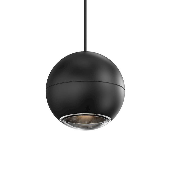 Sonneman Hemisphere 1 Light Pendant, Textured Black/Clear - 7505-97