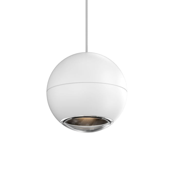 Sonneman Hemisphere 1 Light Pendant, Textured White/Clear - 7505-98