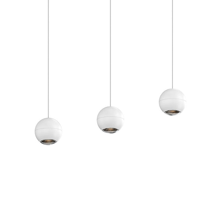 Sonneman Hemisphere 3 Light Linear Pendant, Textured White/Clear - 7506-98