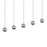 Sonneman Hemisphere 5 Light Linear Pendant, Natural Anodized/Clear - 7508-77