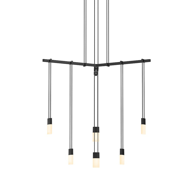 Sonneman Suspenders 6 Light Pendant, Satin Black/Clear - S1C24K-JR18XX28-RP02