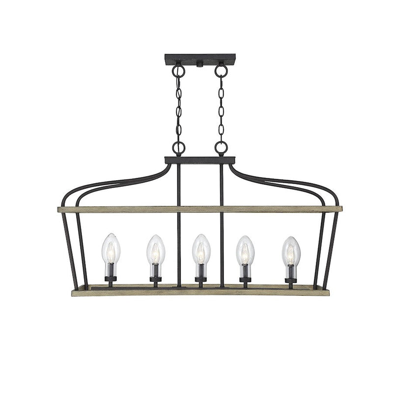 Savoy House Danbury 5 Light Outdoor Linear Chandelier, Weathervane