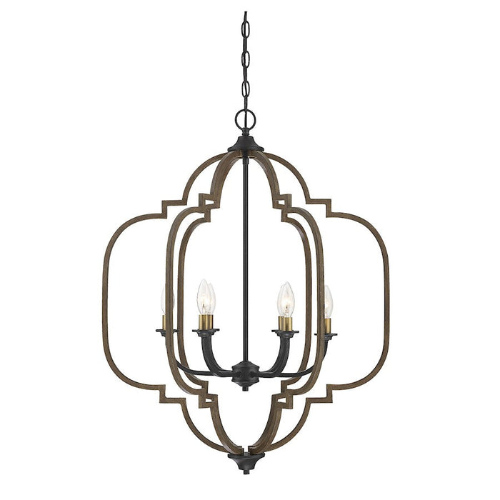 Savoy House Westwood 6 Light Chandelier, Barrelwood with Brass Accents