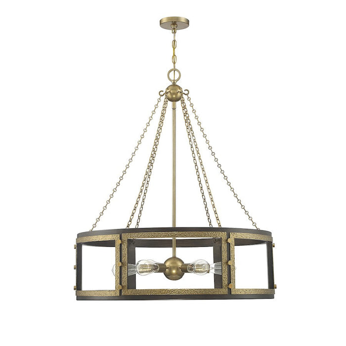 Savoy House Lakefield Pendant, Burnished Brass/Walnut