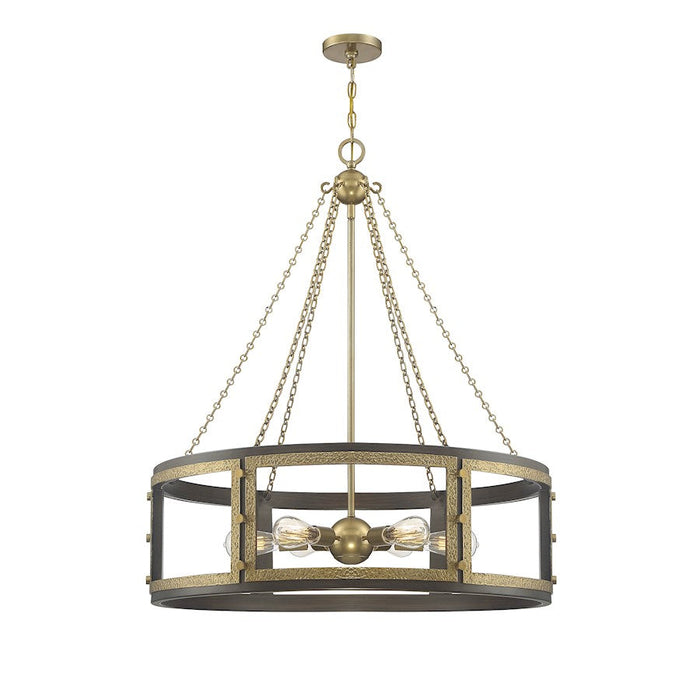 Savoy House Lakefield Pendant, Burnished Brass/Walnut