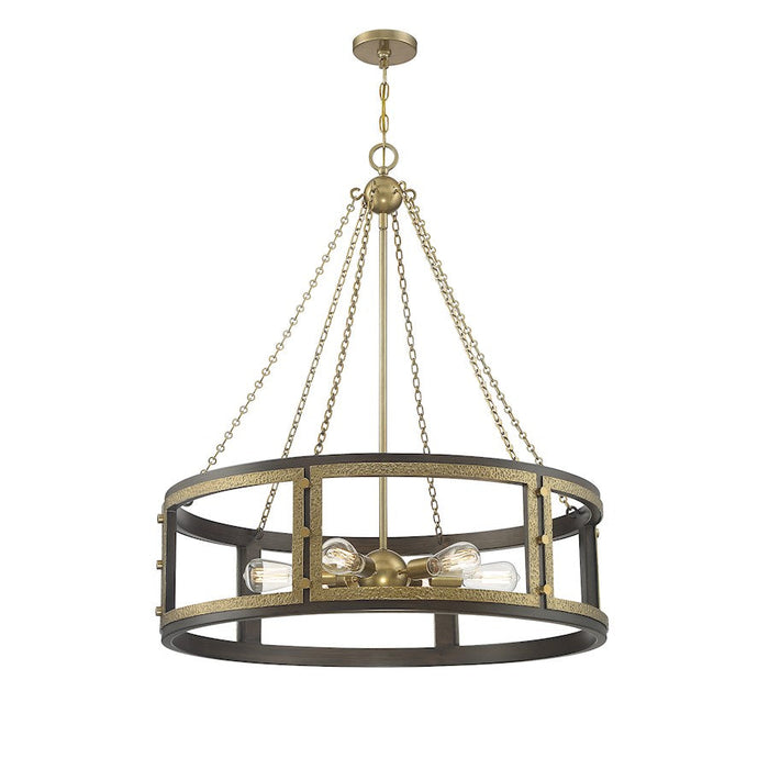 Savoy House Lakefield Pendant, Burnished Brass/Walnut