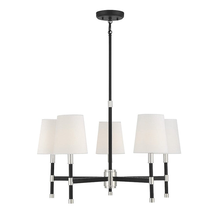 Savoy House Brody 5 Light Chandelier, Black/Polished Nickel - 1-1630-5-173