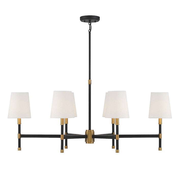 Savoy House Brody 6 Light Linear Chandelier, Matte Black