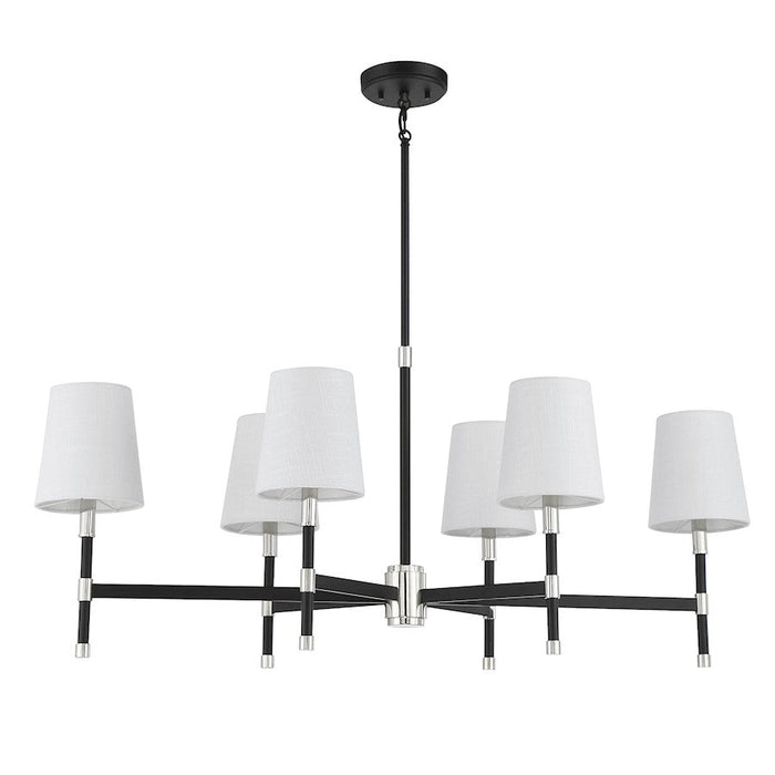 Savoy House Brody 6 Light Linear Chandelier, Matte Black