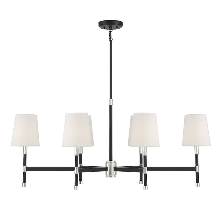 Savoy House Brody 6 Light Linear Chandelier, Matte Black