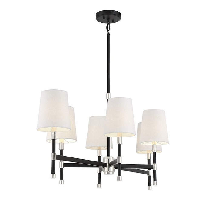 Savoy House Brody 6 Light Linear Chandelier, Matte Black