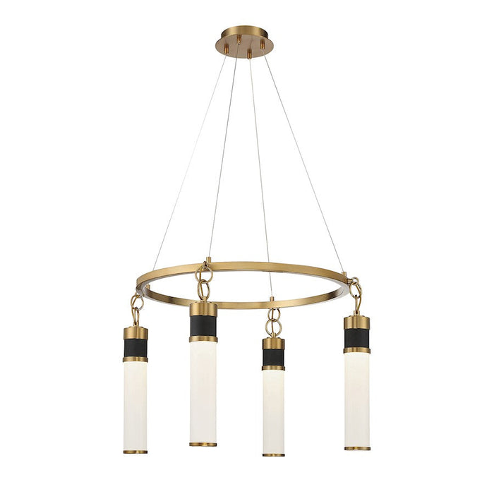 Savoy House Abel LED Chandelier, Black/Brass/White Opal