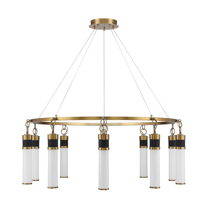 Savoy House Abel LED Chandelier, Black/Brass/White Opal