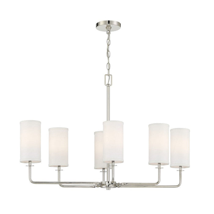 Savoy House Powell 6 Light Linear Chandelier, Polished Nickel - 1-1756-6-109