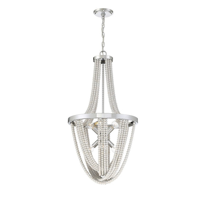 Savoy House Contessa Â Chandelier, Chrome/Wooden Beads