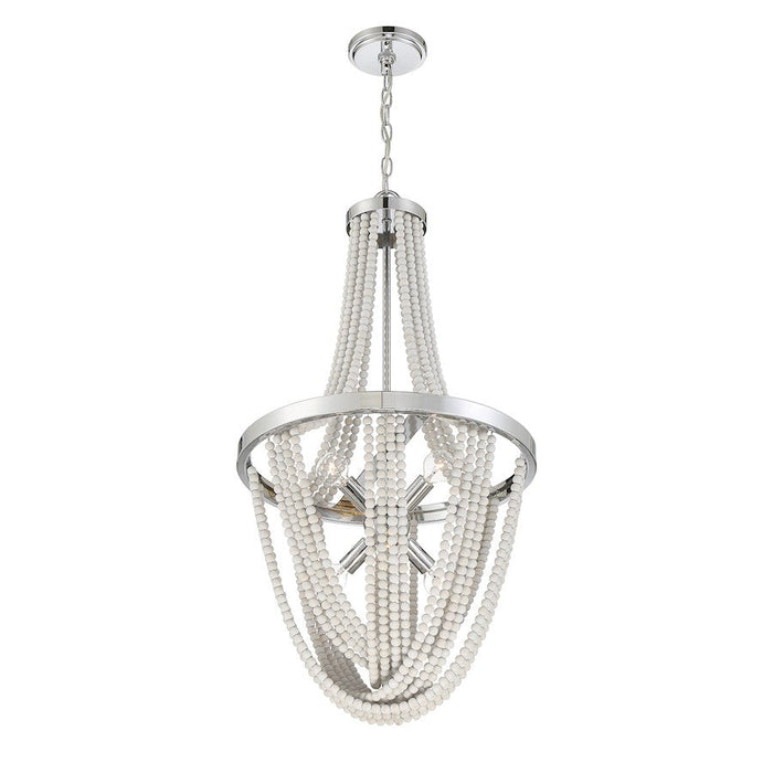 Savoy House Contessa Â Chandelier, Chrome/Wooden Beads