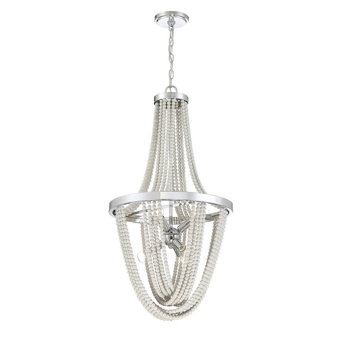 Savoy House Contessa Â Chandelier, Chrome/Wooden Beads