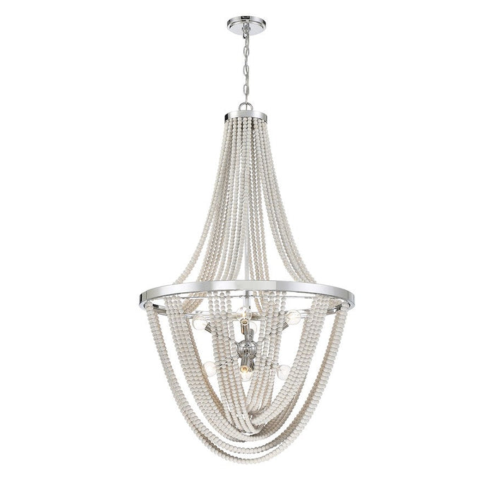 Savoy House Contessa Â Chandelier, Chrome/Wooden Beads