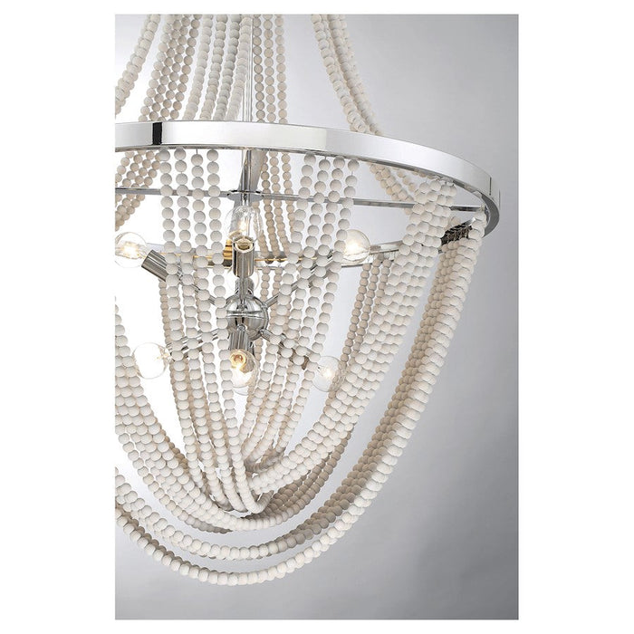 Savoy House Contessa Â Chandelier, Chrome/Wooden Beads