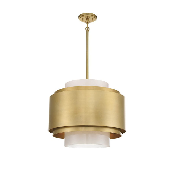 Savoy House Lakefield 4 Light Pendant, Burnished Brass